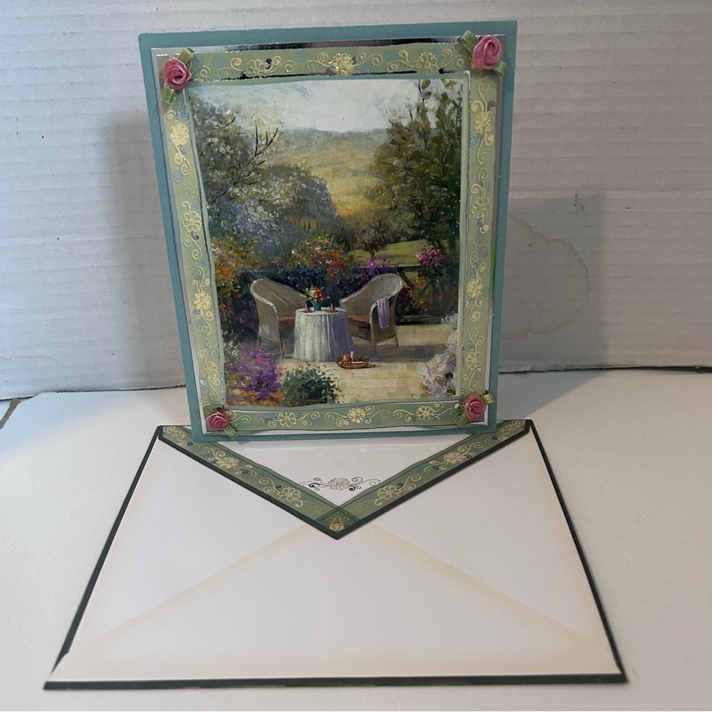 Elegant Green and Cream Greeting Card ALL OCCASIONS